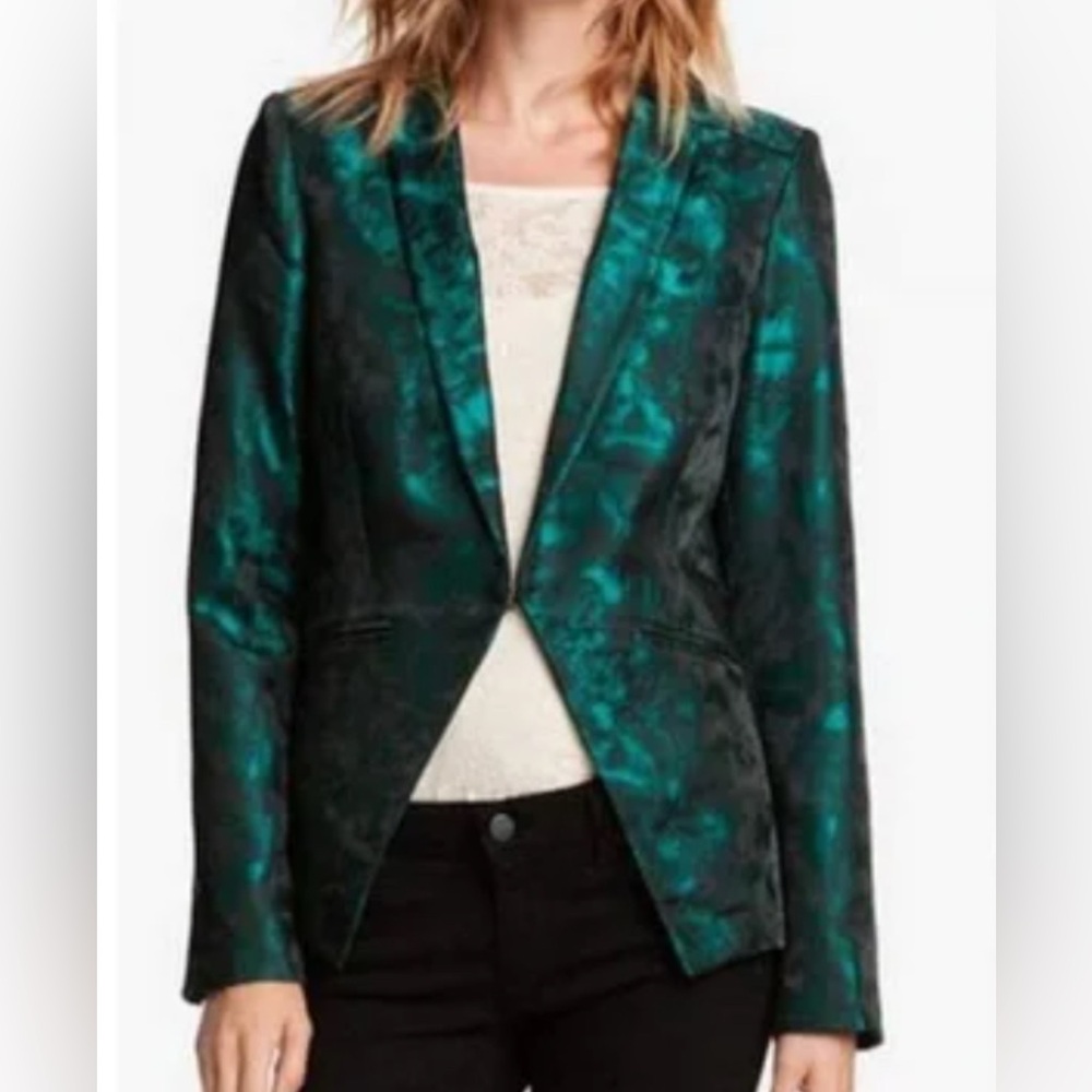 Emerald Shine Effect Blazer